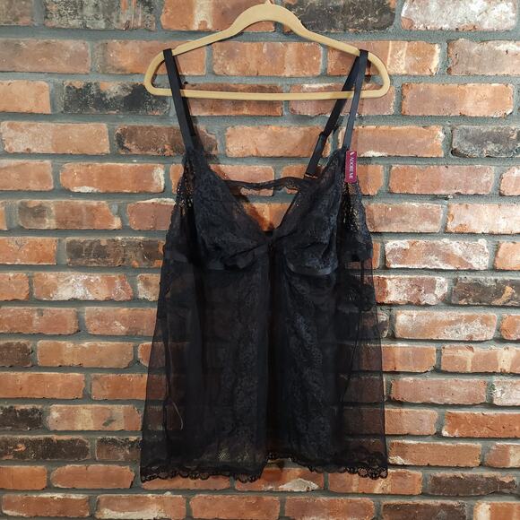 NWT Adore Me Sheer Black Floral Lace Chemise Lingerie Sexy Romantic Women's 3X - Picture 1 of 5